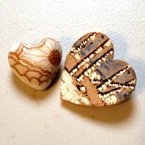 Rustic Brooch Lot Nature Sun Forest Cabin Cottage Earthy Wood Ceramic Folk Art